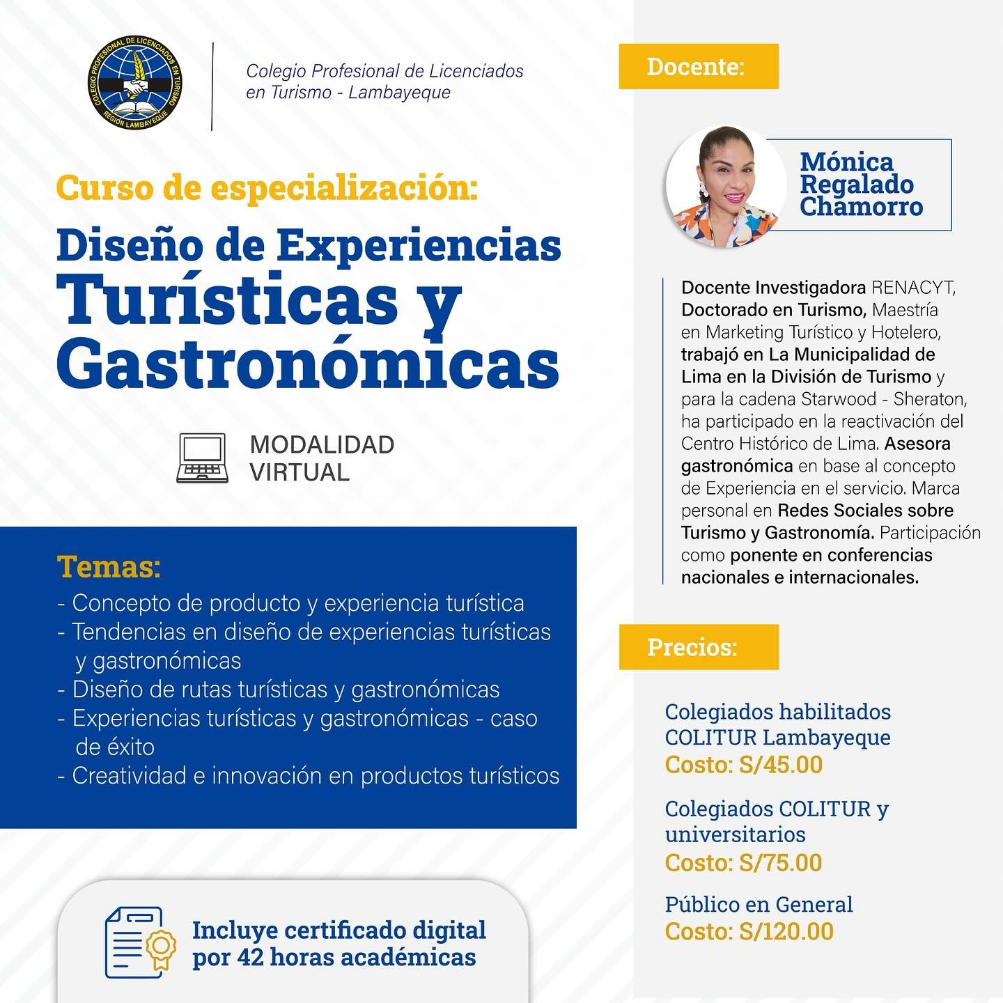 Curso de especialización: Diseño de Experiencias Turísticas y Gastronómicas